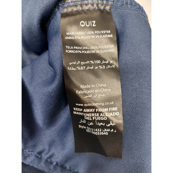 QUIZ SZ 8 M US Navy Blue Lace Vneck Spaghetti Straps Midi Dress NWT B119 - Picture 7 of 9